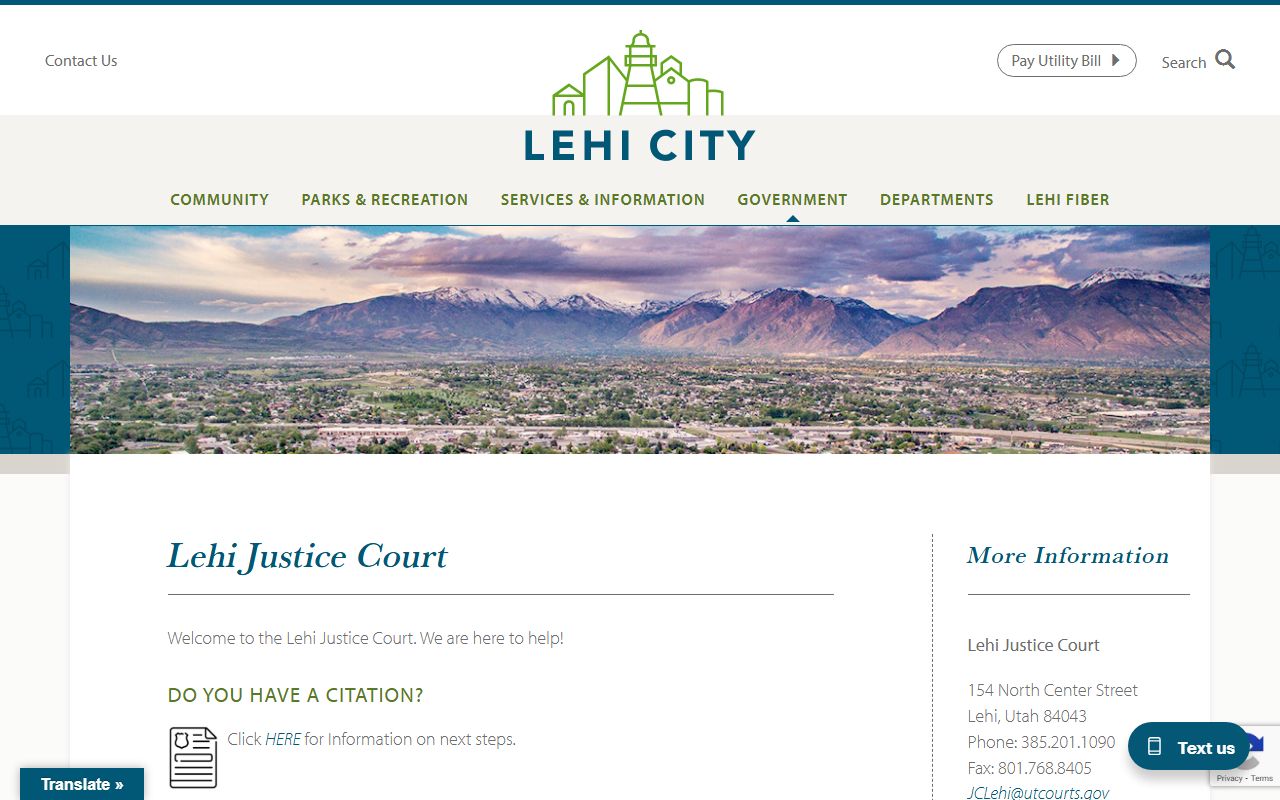 Lehi Justice Court criminal court records portal