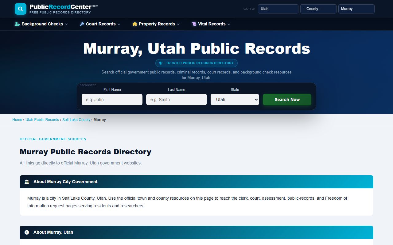 Murray City public records for criminal court records