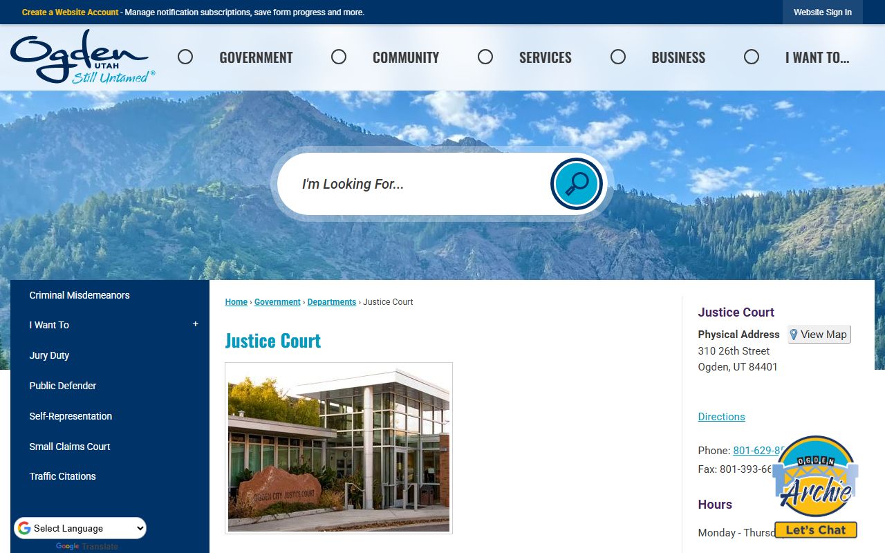 Ogden City court council criminal records resource
