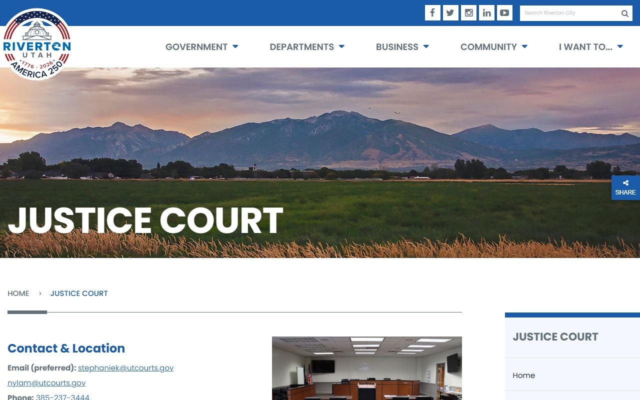 Riverton City Justice Court criminal court records