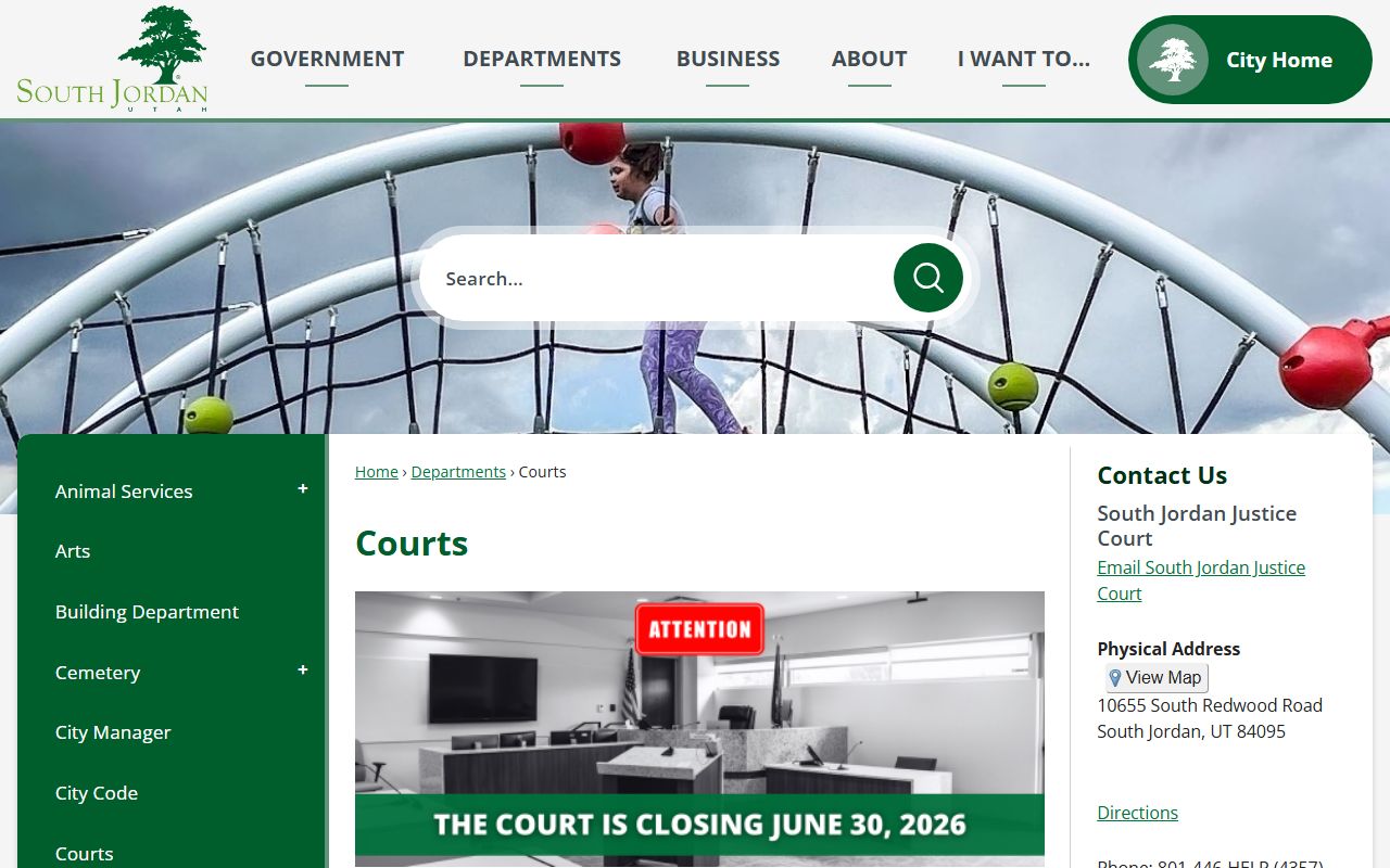 South Jordan Courts criminal court records portal