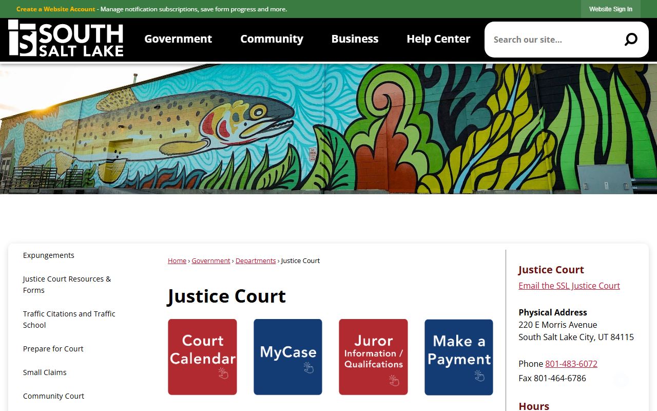 South Salt Lake Justice Court criminal court records information