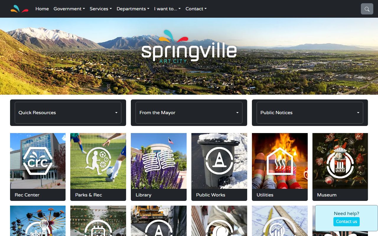 Springville city website for criminal records and police information