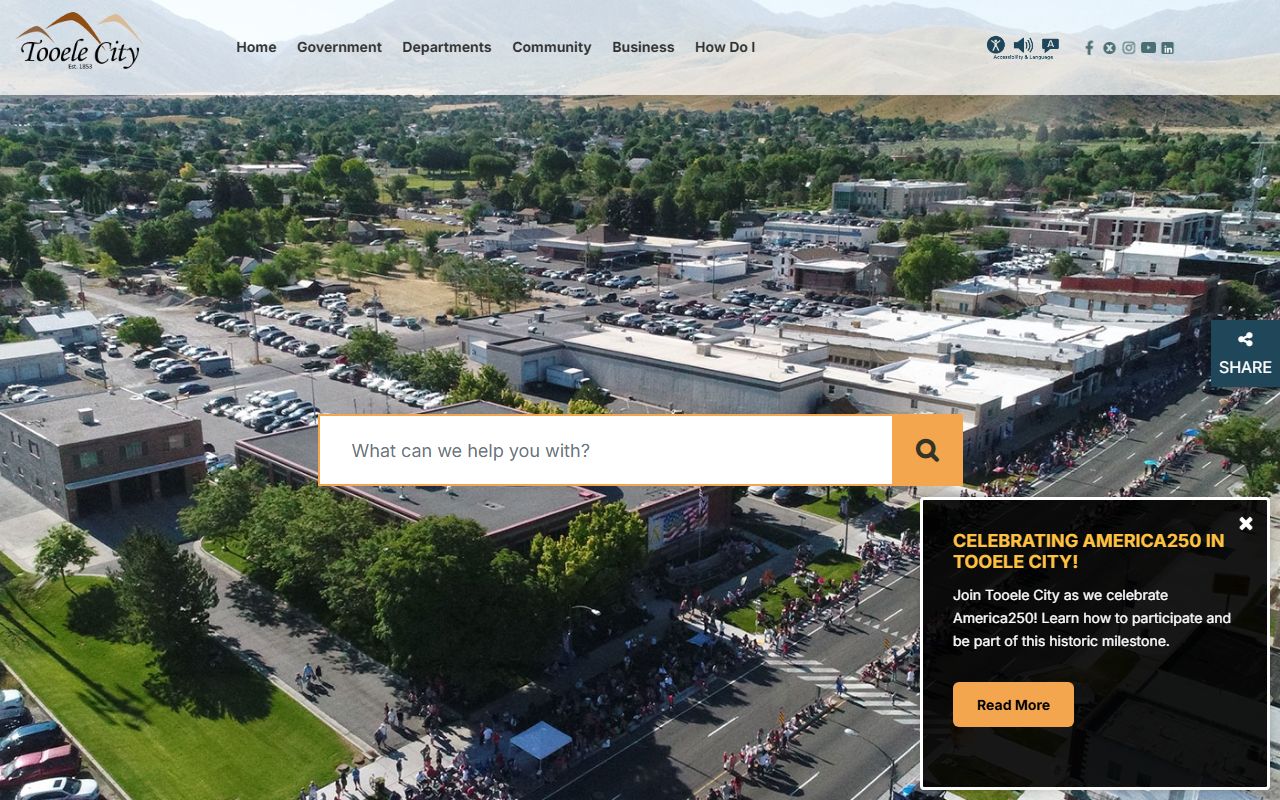 Tooele City government page for criminal records and police department contacts
