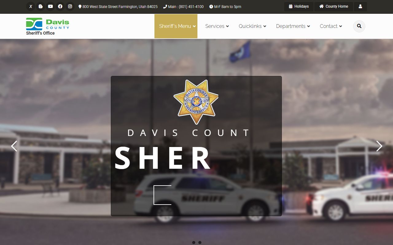 Davis County Sheriff's Office website for criminal court records