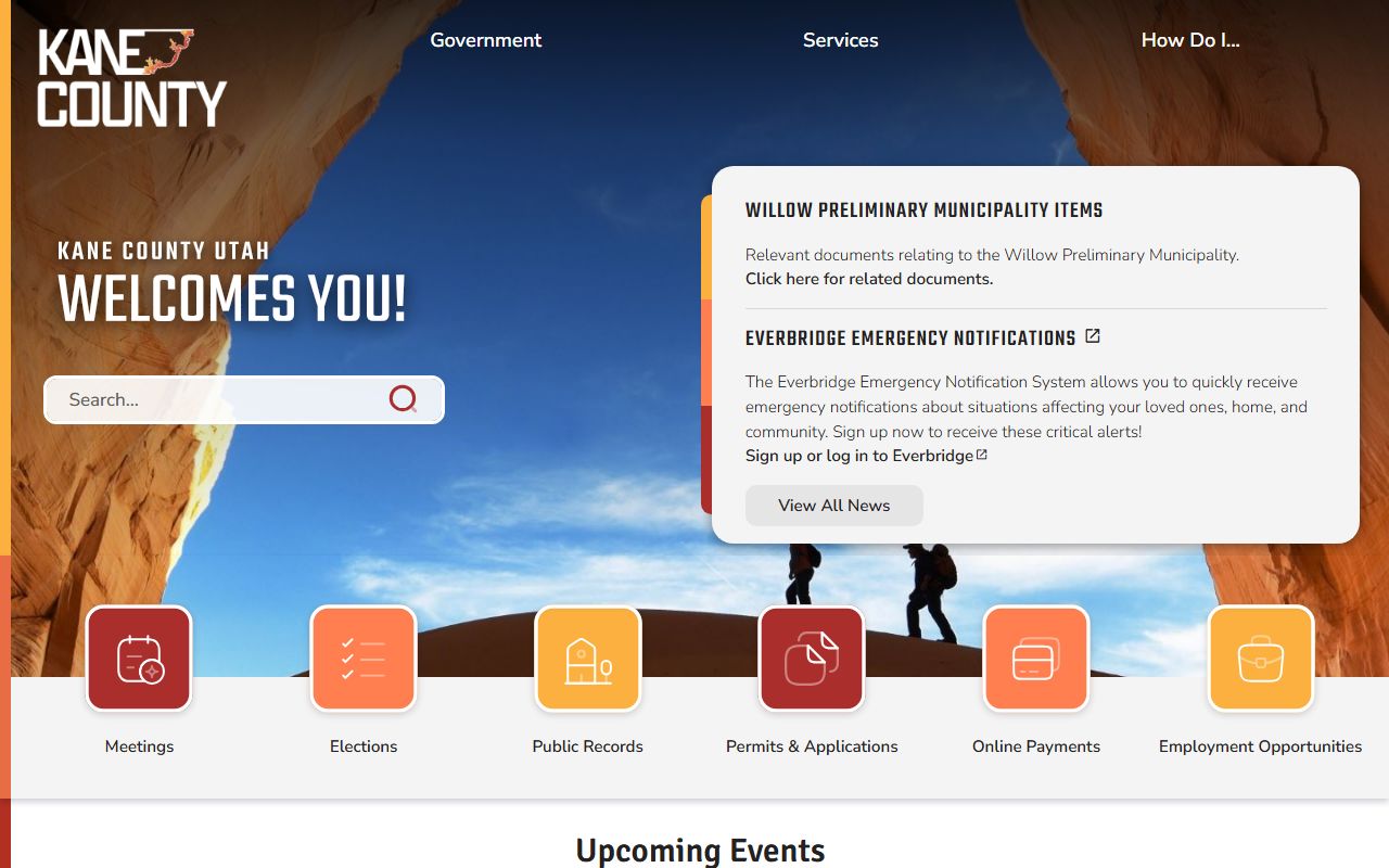Kane County homepage for public records and criminal court records access