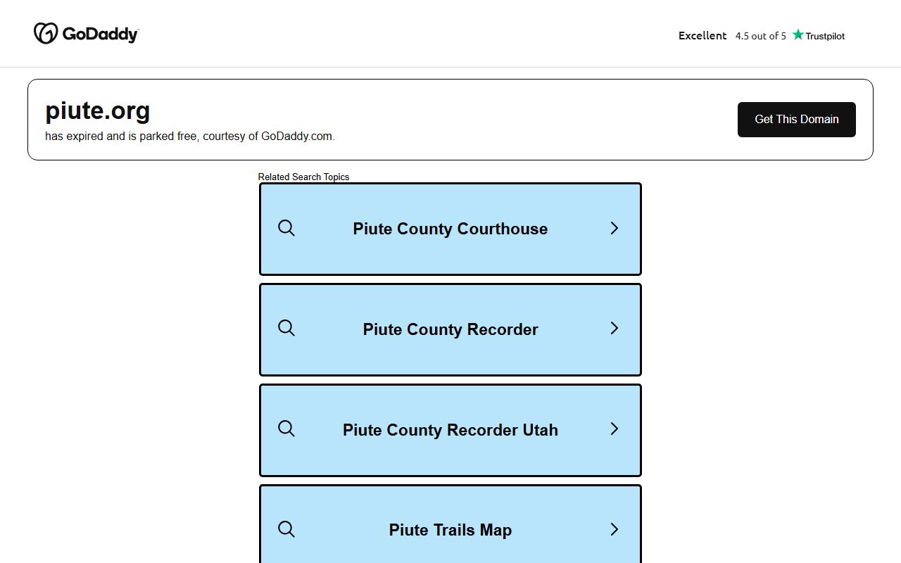 Piute County Sheriff's Office page for arrest and criminal records