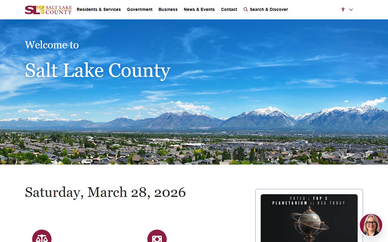Salt Lake County homepage for criminal court records and public access