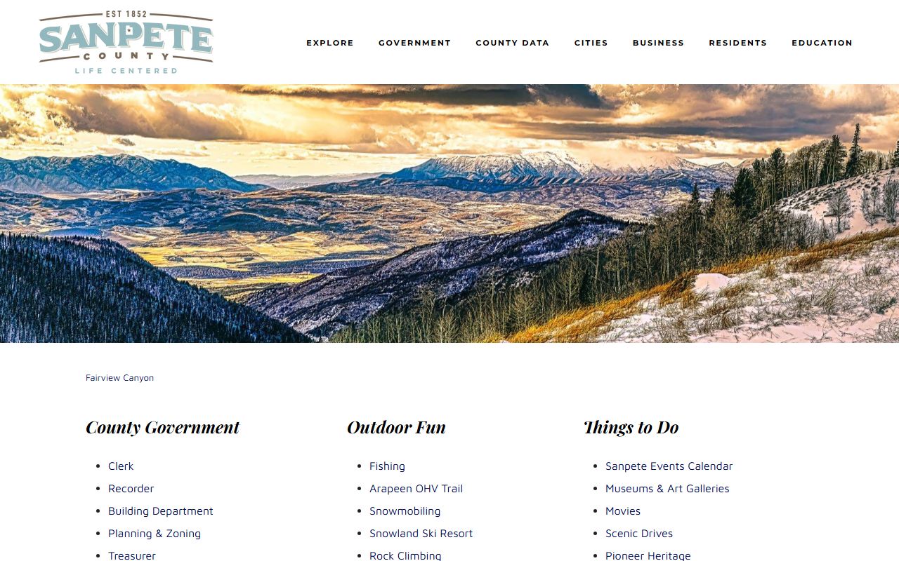 Sanpete County homepage for criminal court records and county services in Manti Utah