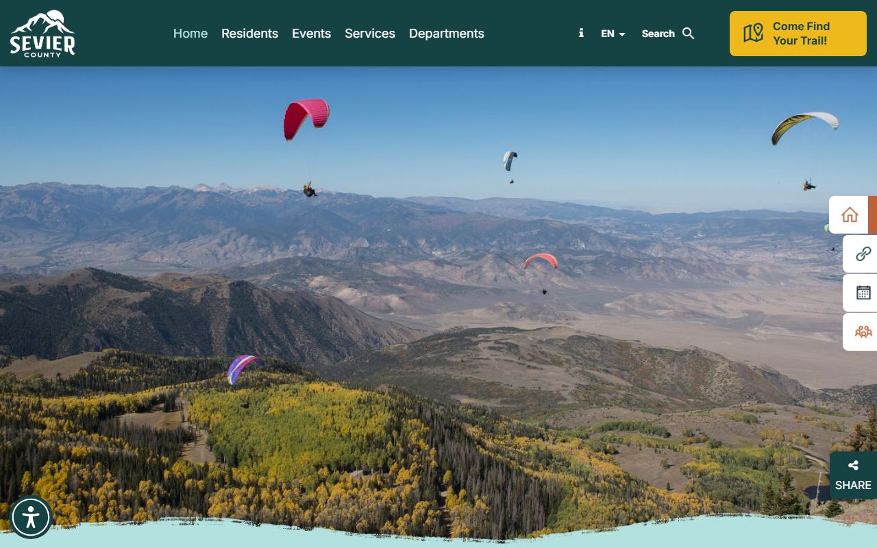 Sevier County government homepage for criminal court records