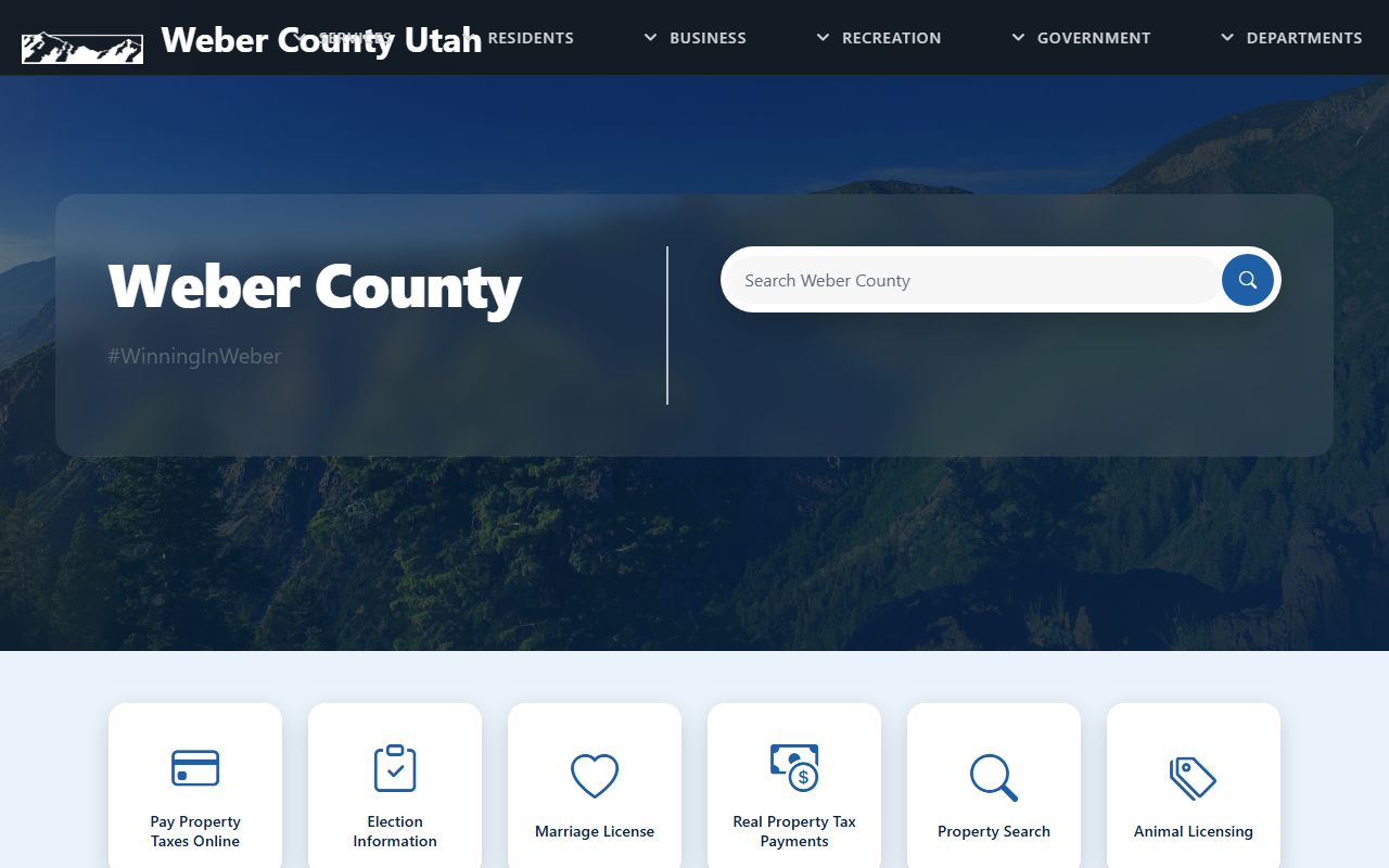 Weber County homepage for criminal court records and public records access